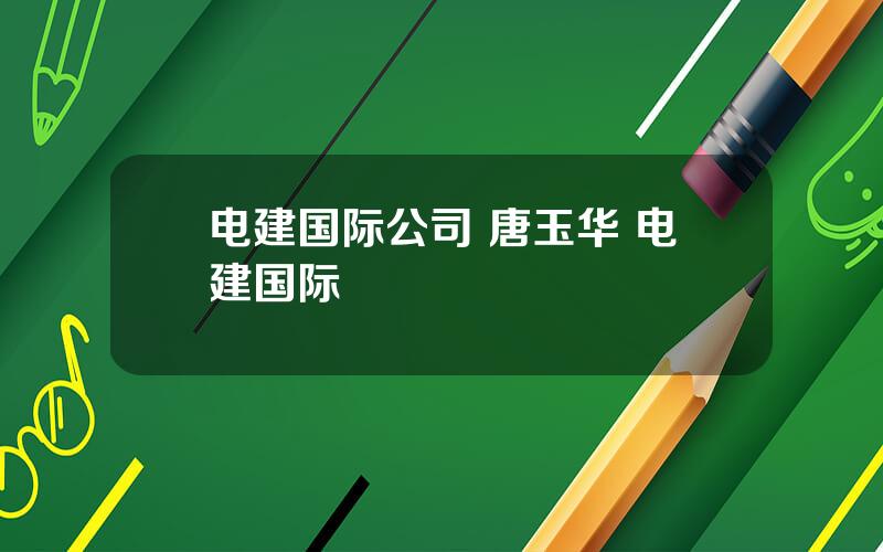 电建国际公司 唐玉华 电建国际